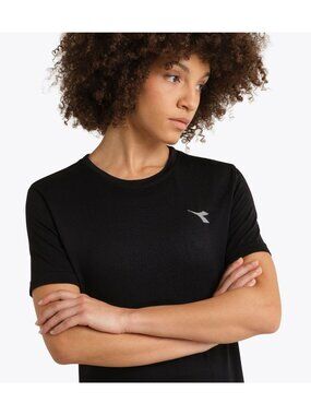 Diadora Women's L. SS T-Shirt RUN Size S/M Black NEW WITH TAGS!